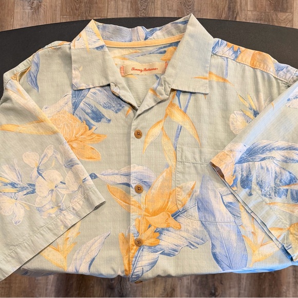 Tommy Bahama Other - Tommy Bahama Pale Blue Tropical Floral Camp Shirt